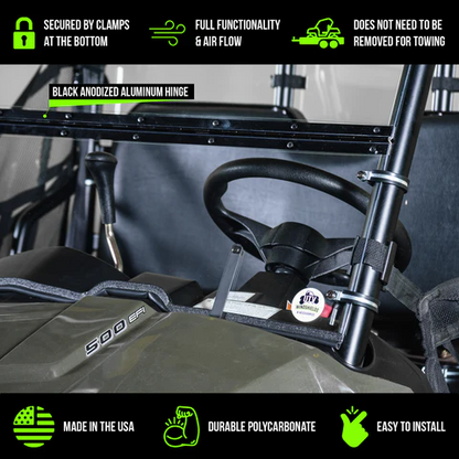 POLARIS RANGER MID SIZE (2010-2014) TILTING UTV WINDSHIELD